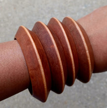 Load image into Gallery viewer, Vintage Chunky Wooden Bangle Set Kargo Fresh