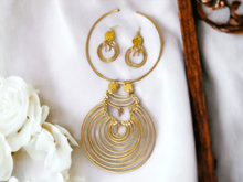 Load image into Gallery viewer, Vintage Extra Large Brass African Necklace Set Kargo Fresh
