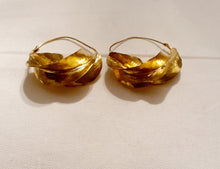 Load image into Gallery viewer, Vintage Fulani Tribal Brass Hoop Earrings Kargo Fresh