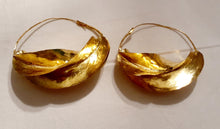 Load image into Gallery viewer, Vintage Fulani Tribal Brass Hoop Earrings Kargo Fresh