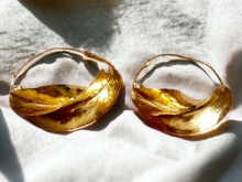 Load image into Gallery viewer, Vintage Fulani Tribal Brass Hoop Earrings Kargo Fresh