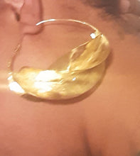 Load image into Gallery viewer, Vintage Fulani Tribal Brass Hoop Earrings Kargo Fresh