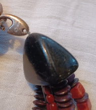 Load image into Gallery viewer, Vintage Gerda LYNGGAARD Copenhagen Monies Ebony and Horn Runway Necklace Rare Kargo Fresh