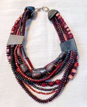 Load image into Gallery viewer, Vintage Gerda LYNGGAARD Copenhagen Monies Ebony and Horn Runway Necklace Rare Kargo Fresh