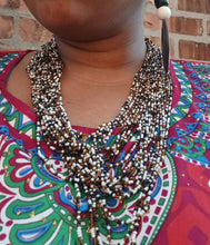 Load image into Gallery viewer, Vintage Glass Bead Multi Strand Layering Necklace and clip on eareings Kargo Fresh