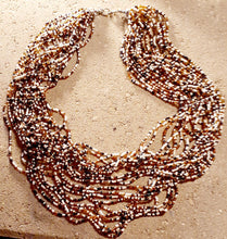 Load image into Gallery viewer, Vintage Glass Bead Multi Strand Layering Necklace and clip on eareings Kargo Fresh