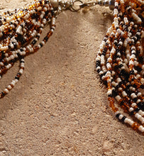 Load image into Gallery viewer, Vintage Glass Bead Multi Strand Layering Necklace and clip on eareings Kargo Fresh