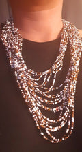 Load image into Gallery viewer, Vintage Glass Bead Multi Strand Layering Necklace and clip on eareings Kargo Fresh
