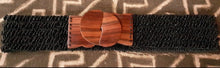 Load image into Gallery viewer, Vintage Hand beaded Walnut Wood Elastic Belt bracelet necklace and earrings set Kargo Fresh