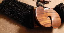 Load image into Gallery viewer, Vintage Hand beaded Walnut Wood Elastic Belt bracelet necklace and earrings set Kargo Fresh