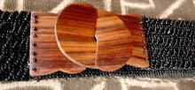 Load image into Gallery viewer, Vintage Hand beaded Walnut Wood Elastic Belt bracelet necklace and earrings set Kargo Fresh