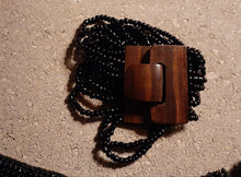 Load image into Gallery viewer, Vintage Hand beaded Walnut Wood Elastic Belt bracelet necklace and earrings set Kargo Fresh