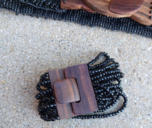 Load image into Gallery viewer, Vintage Hand beaded Walnut Wood Elastic Belt bracelet necklace and earrings set Kargo Fresh