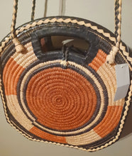 Load image into Gallery viewer, Vintage Handpainted Leather and Straw Purse Mali Kargo Fresh