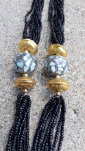 Load image into Gallery viewer, Vintage Lariat Glass Bead and Brass Multi Strand Necklace Set (India) Kargo Fresh