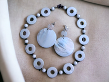 Load image into Gallery viewer, Vintage Natural Polished Pearl and Crystal Necklace and clip on earrings Kargo Fresh