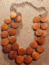 Load image into Gallery viewer, Vintage Natural Wood Necklace and Stud Earrings Kargo Fresh
