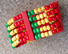 Load image into Gallery viewer, Vintage Natural Wood RGY Bracelet and Earring Set Kargo Fresh