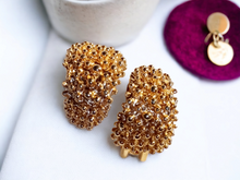 Load image into Gallery viewer, Vintage Sarah Coventry Textured clip on huggie hoops Kargo Fresh