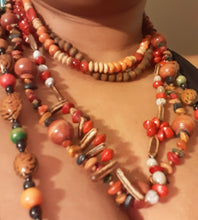 Load image into Gallery viewer, Vintage Wooden Bead Handmade Bohemian Necklace Set of 4 Kargo Fresh