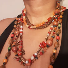 Load image into Gallery viewer, Vintage Wooden Bead Handmade Bohemian Necklace Set of 4 Kargo Fresh