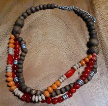 Load image into Gallery viewer, Vintage Wooden Bead Handmade Bohemian Necklace Set of 4 Kargo Fresh