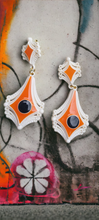 Load image into Gallery viewer, Vintage acrylic pop art clip on earrings 1970s Kargo Fresh