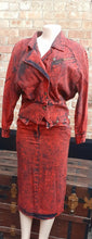 Load image into Gallery viewer, Vintage and rare Designer Norman Mayer Acid Wash Denim Skirt Set Small 1980s Kargo Fresh