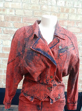 Load image into Gallery viewer, Vintage and rare Designer Norman Mayer Acid Wash Denim Skirt Set Small 1980s Kargo Fresh