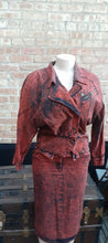 Load image into Gallery viewer, Vintage and rare Designer Norman Mayer Acid Wash Denim Skirt Set Small 1980s Kargo Fresh