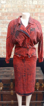 Load image into Gallery viewer, Vintage and rare Designer Norman Mayer Acid Wash Denim Skirt Set Small 1980s Kargo Fresh