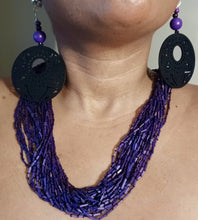 Load image into Gallery viewer, Vintage bamboo bead necklace and custom clip on earrings set Kargo Fresh