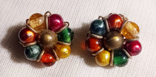 Load image into Gallery viewer, Vintage glass bead stud clip ons 1970s Kargo Fresh