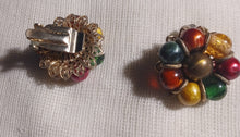 Load image into Gallery viewer, Vintage glass bead stud clip ons 1970s Kargo Fresh