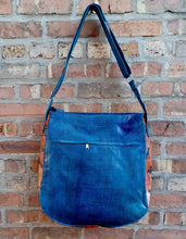 Load image into Gallery viewer, Vintage handmade  Extra large leather Egyptian themed messenger bag Kargo Fresh