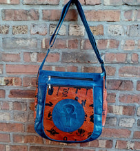 Load image into Gallery viewer, Vintage handmade  Extra large leather Egyptian themed messenger bag Kargo Fresh