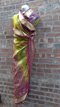Load image into Gallery viewer, Vintage handmade Indian Silk Sari Gold Embroidered and glass beads Kargo Fresh