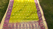 Load image into Gallery viewer, Vintage handmade Indian Silk Sari Gold Embroidered and glass beads Kargo Fresh