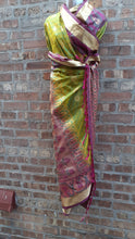 Load image into Gallery viewer, Vintage handmade Indian Silk Sari Gold Embroidered and glass beads Kargo Fresh