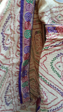Load image into Gallery viewer, Vintage handmade Indian Silk Sari Gold Trim Kargo Fresh