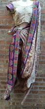 Load image into Gallery viewer, Vintage handmade Indian Silk Sari Gold Trim Kargo Fresh