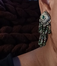 Load image into Gallery viewer, Vintage rustic tassel bead clip on earrings 1970s era Kargo Fresh