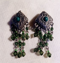 Load image into Gallery viewer, Vintage rustic tassel bead clip on earrings 1970s era Kargo Fresh