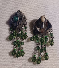 Load image into Gallery viewer, Vintage rustic tassel bead clip on earrings 1970s era Kargo Fresh