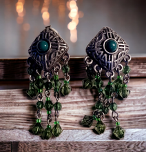 Load image into Gallery viewer, Vintage rustic tassel bead clip on earrings 1970s era Kargo Fresh