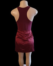 Load image into Gallery viewer, Wine colored saton mini skirt and bodysuit new Medium Kargo Fresh