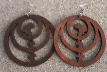 Load image into Gallery viewer, Wooden Ankh & Africa Earrings Kargo Fresh