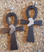 Load image into Gallery viewer, Wooden Ankh & Africa Earrings Kargo Fresh