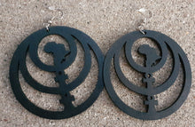 Load image into Gallery viewer, Wooden Ankh & Africa Earrings Kargo Fresh