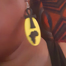 Load image into Gallery viewer, Wooden Ankh & Africa Earrings Kargo Fresh